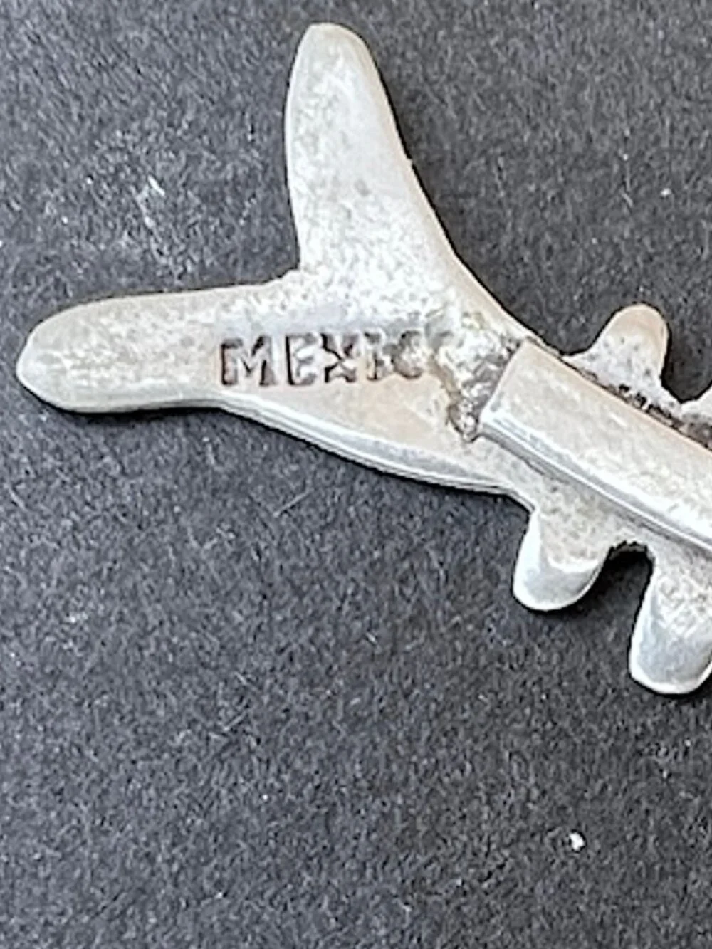 Vintage Mexican Silver Plate Fish Skeleton Brooch Pin Large 3.25